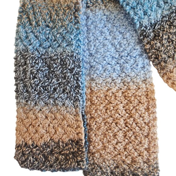 Handmade Crochet Knit Neutral Tone Fall Harvest Winter 100" Long Infinity Scarf - Picture 2 of 11